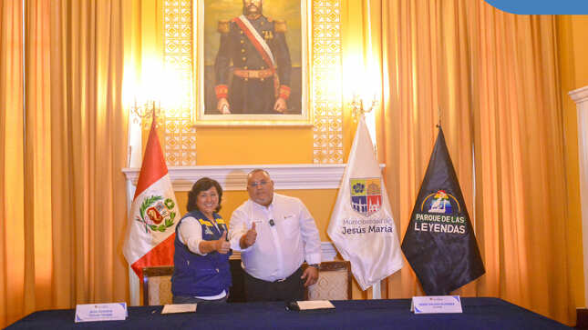 La Municipalidad de Jesús María y el Patronato del Parque de las Leyendas 🦙 firmaron un importante convenio 🤝🏻 de apoyo interinstitucional. Estableciendo así lazos de colaboración con la finalidad de realizar actividades conjuntas que beneficien a todos los jesusmarianos. 🙌🏼