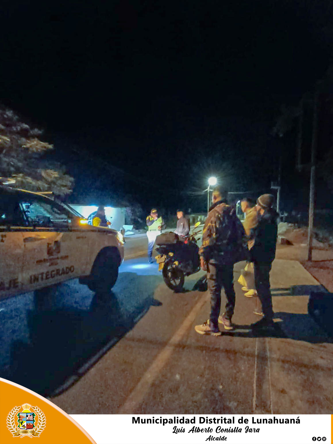 Con fecha 08 de setiembre 2023, aproximadamente 01:54 a.m. se registr贸 una llamada telef贸nica a la central de Serenazgo indicando presencia sospechosa de dos motos lineales con personas en el anexo de Uchupampa.