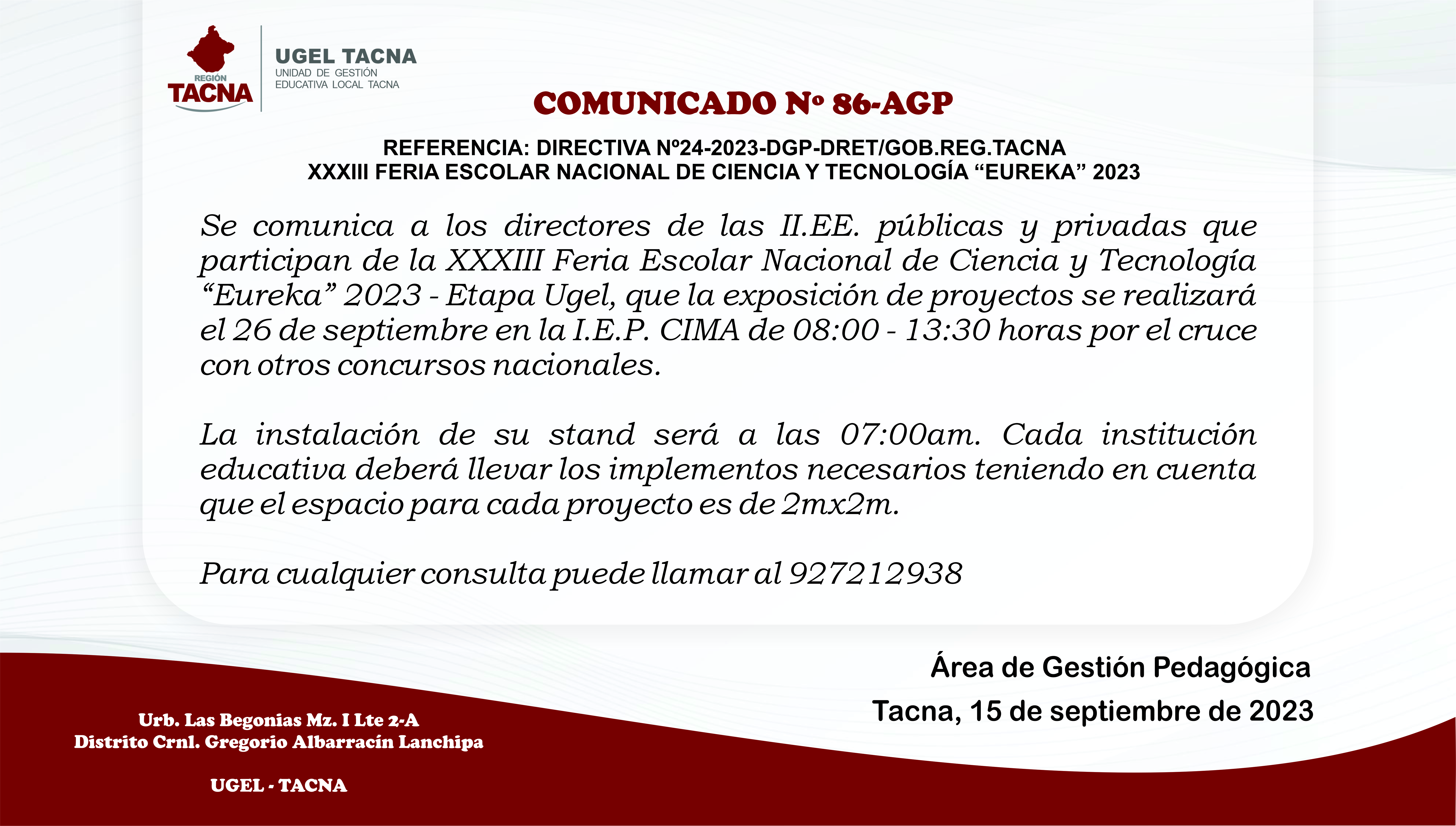Archivo JPG de comunicado