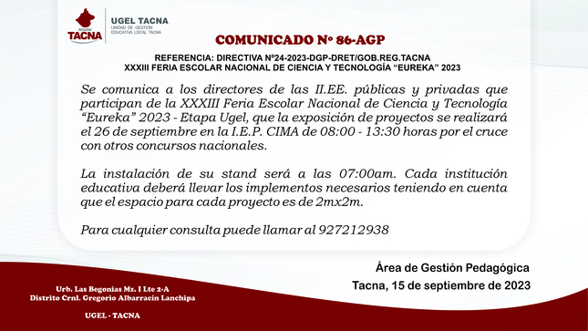 Archivo JPG de comunicado