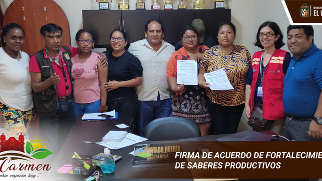 FIRMA DE ACUERDO DE FORTALECIMIENTO DE SABERES PRODUCTIVOS