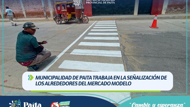 Municipalidad de Paita trabaja en la Señalización 