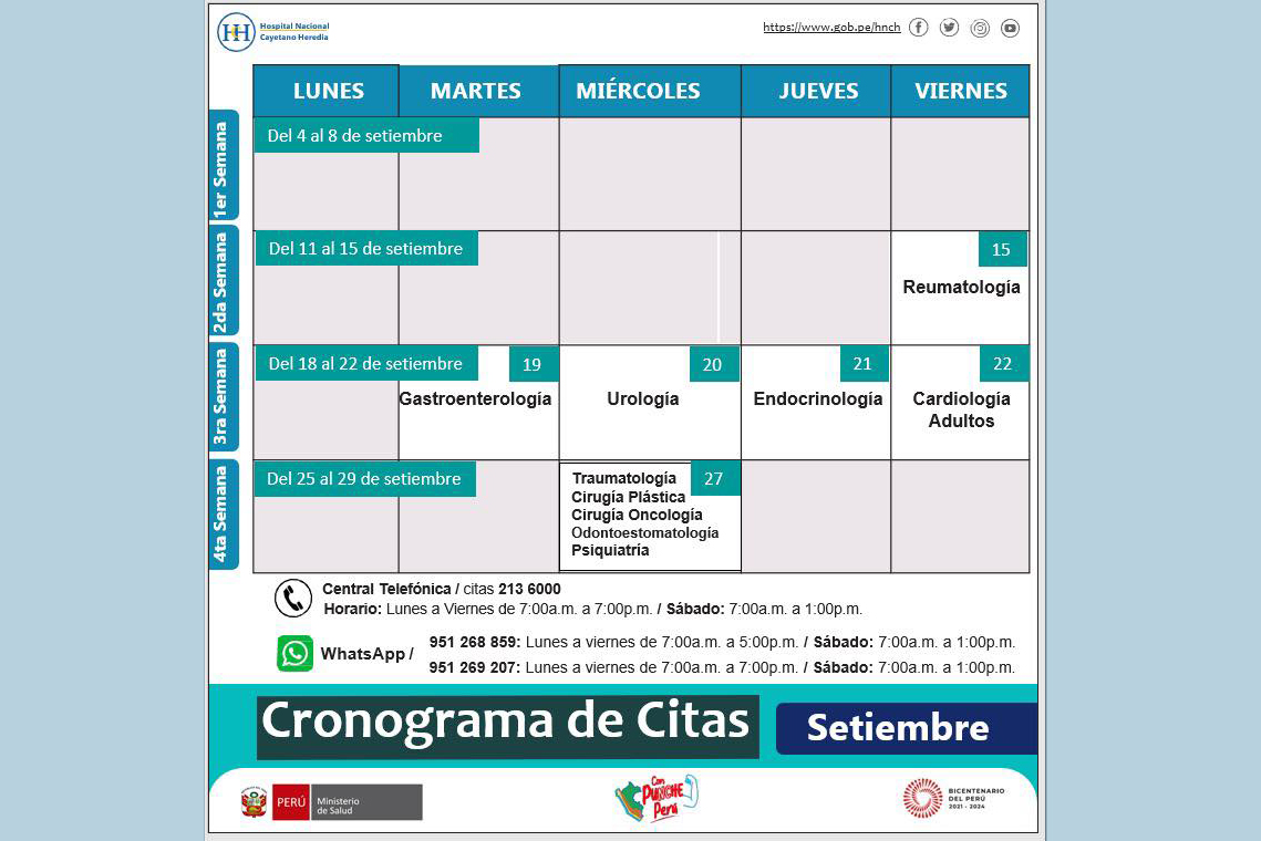 Cronograma de citas