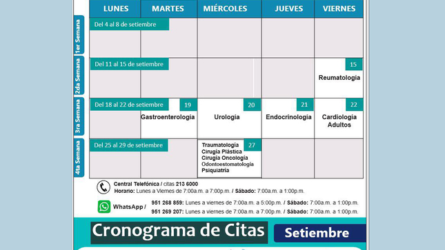 Cronograma de citas