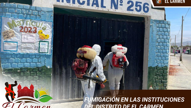 FUMIGACIÓN EN LAS INSTITUCIONES DEL DISTRITO DE EL CARMEN
