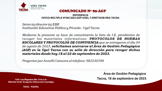 Archivo JPG de comunicado