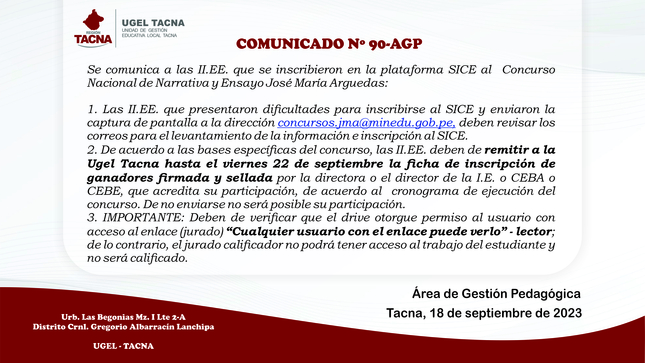 Comunicado Nº90-2023-AGP