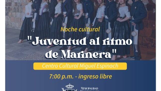 Visítanos en el Centro Cultural Miguel Espinach y disfruta de un espectáculo que demuestra el talento cajamarquino en el tradicional baile de marinera norteña.
📍Lugar: Jr. Cruz de Piedra n°613
🚨Ingreso libre