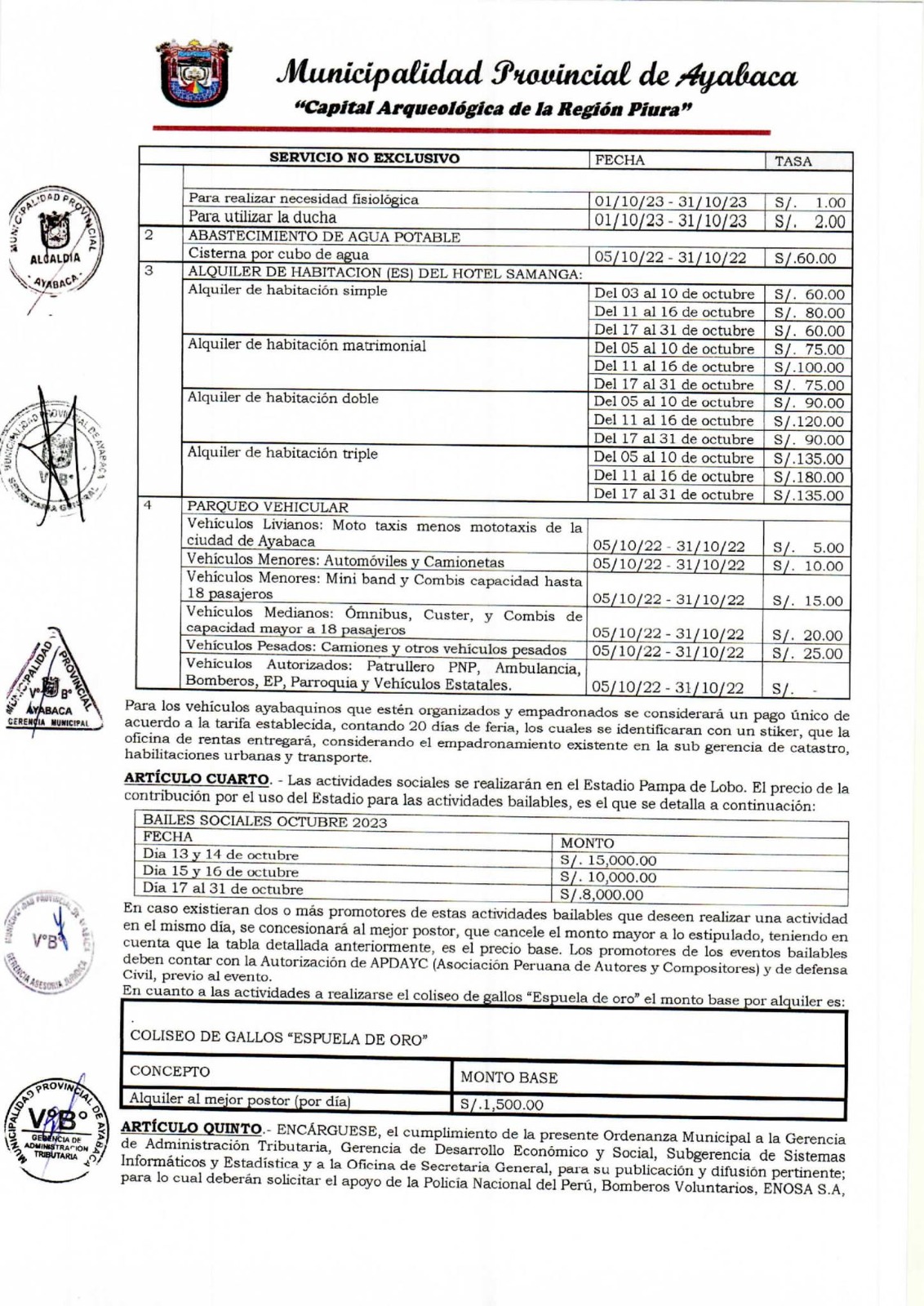 ORDENANZA MUNICIPAL N°014-2023-MPA