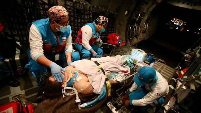 Minsa realiza traslado aeromédico de un paciente afectado en el accidente ocurrido en Huancavelica