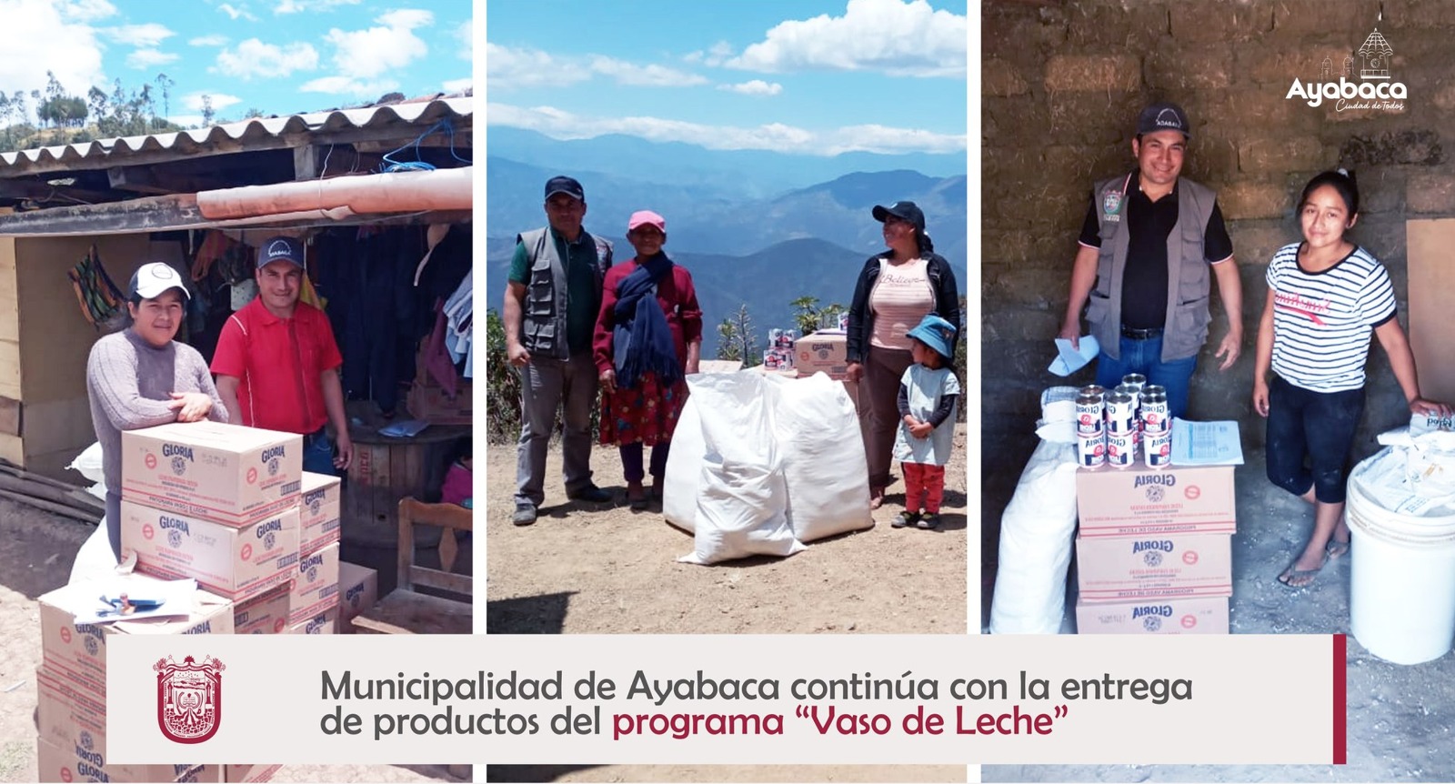 MUNICIPALIDAD DE AYABACA CONTINÚA CON LA ENTREGA DE PRODUCTOS DEL PROGRAMA VASO DE LECHE