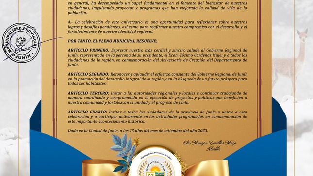 FELÍZ ANIVERSARIO REGIÓN JUNÍN