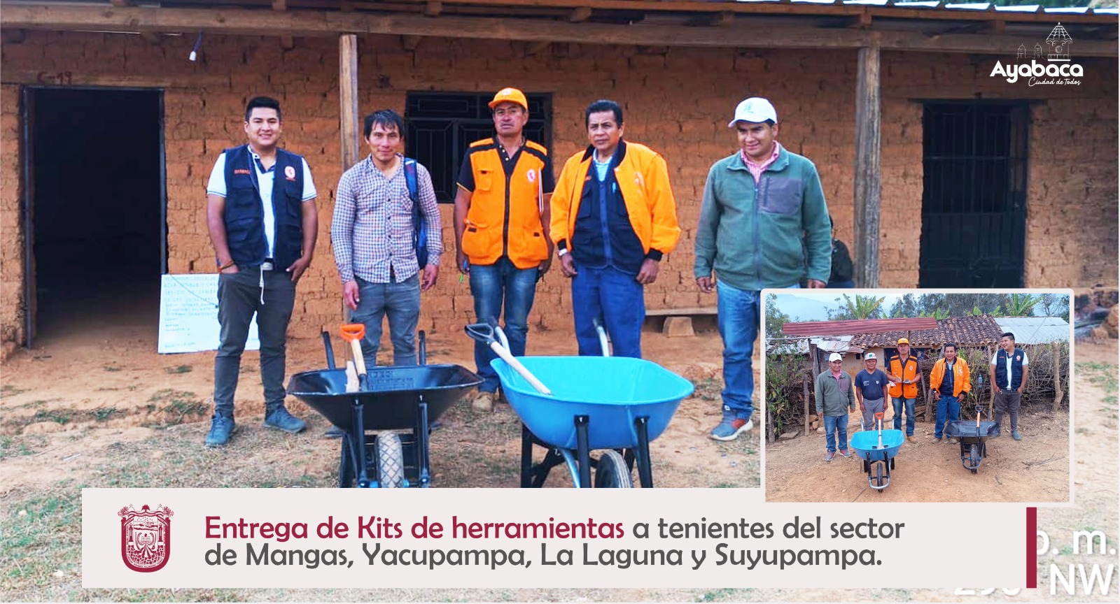 Entrega de Kits de herramientas a tenientes del sector de Mangas, Yacupampa, La Laguna y Suyupampa