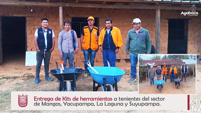 Entrega de Kits de herramientas a tenientes del sector de Mangas, Yacupampa, La Laguna y Suyupampa 