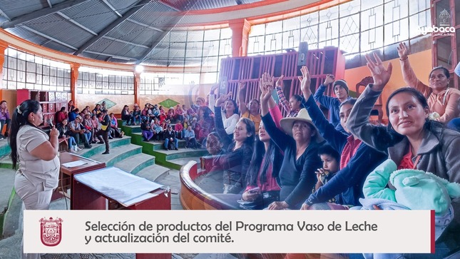 SELECCIÓN DE PRODUCTOS DEL PROGRAMA VASO DE LECHE Y ACTUALIZACIÓN DEL COMITÉ.