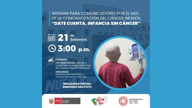 Minsa realizará una capacitación virtual para comunicadores por el mes de la concientización del cáncer infantil