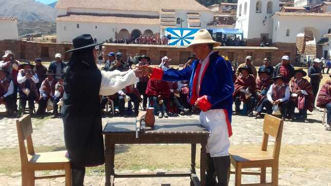 Puesta en escena: Dialogo entre Túpac Amaru y Mateo Pumacahua