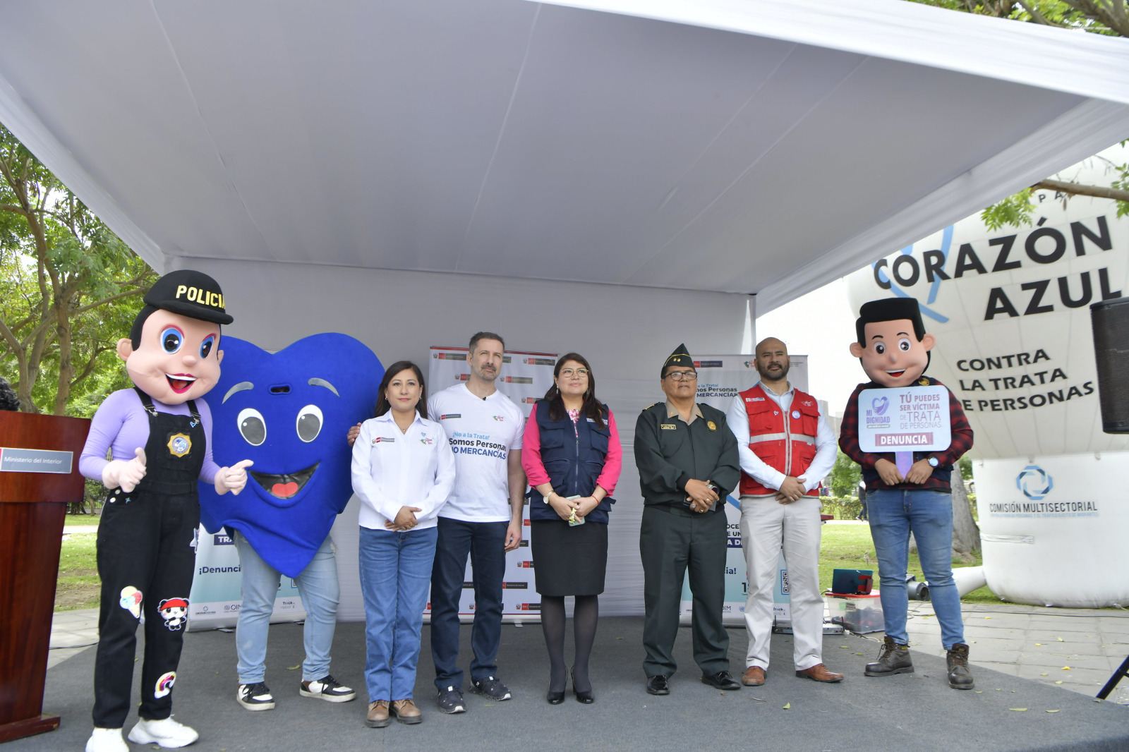 Durante feria informativa multisectorial, realizada en el Día Nacional contra la Trata de Personas, el Mininter reafirmó su compromiso de lucha contra este flagelo.
