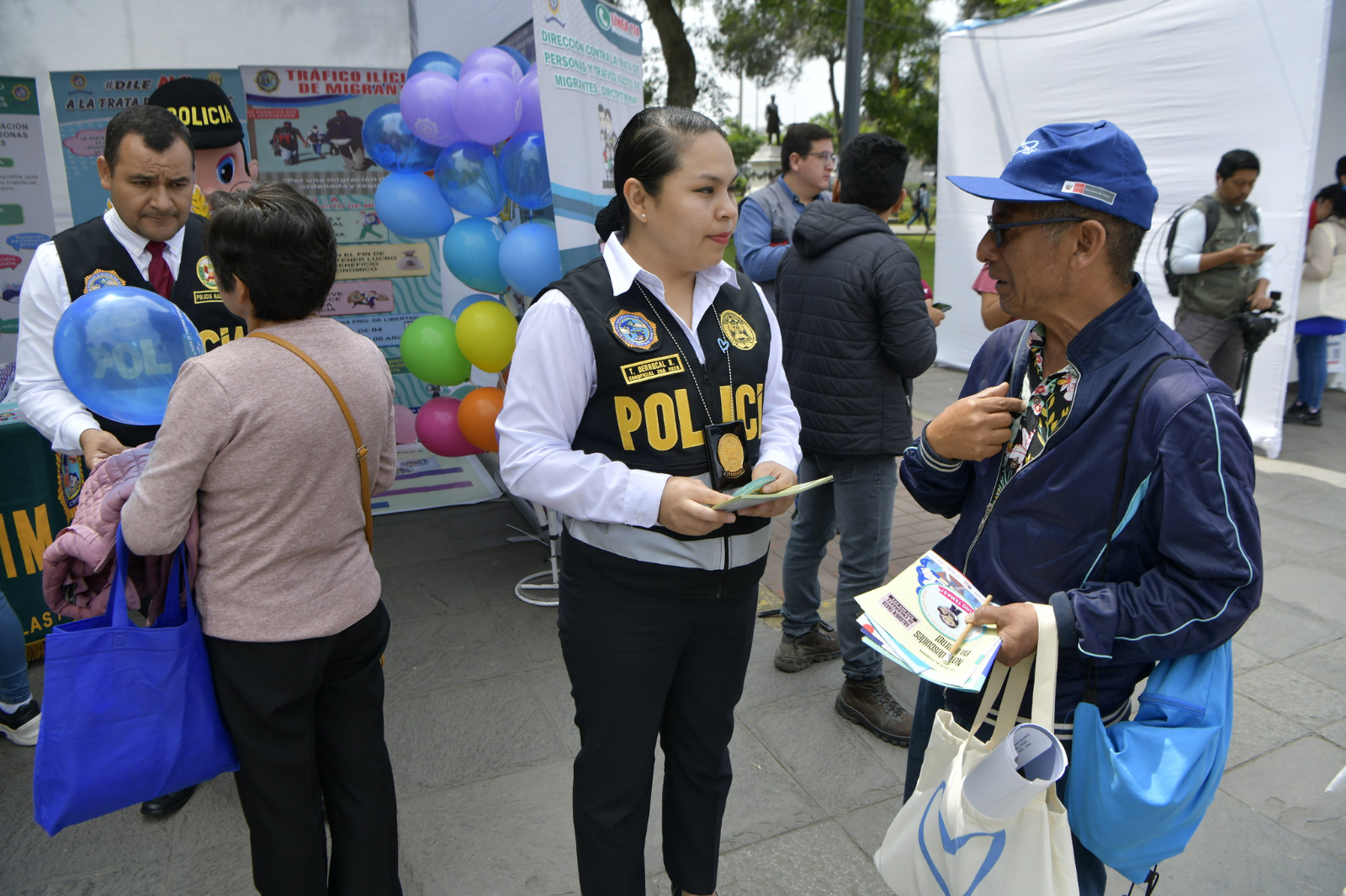 Durante feria informativa multisectorial, realizada en el Día Nacional contra la Trata de Personas, el Mininter reafirmó su compromiso de lucha contra este flagelo.