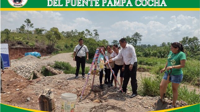 PUESTA DE PRIMERA PIEDRA DEL PUENTE PAMPA COCHA