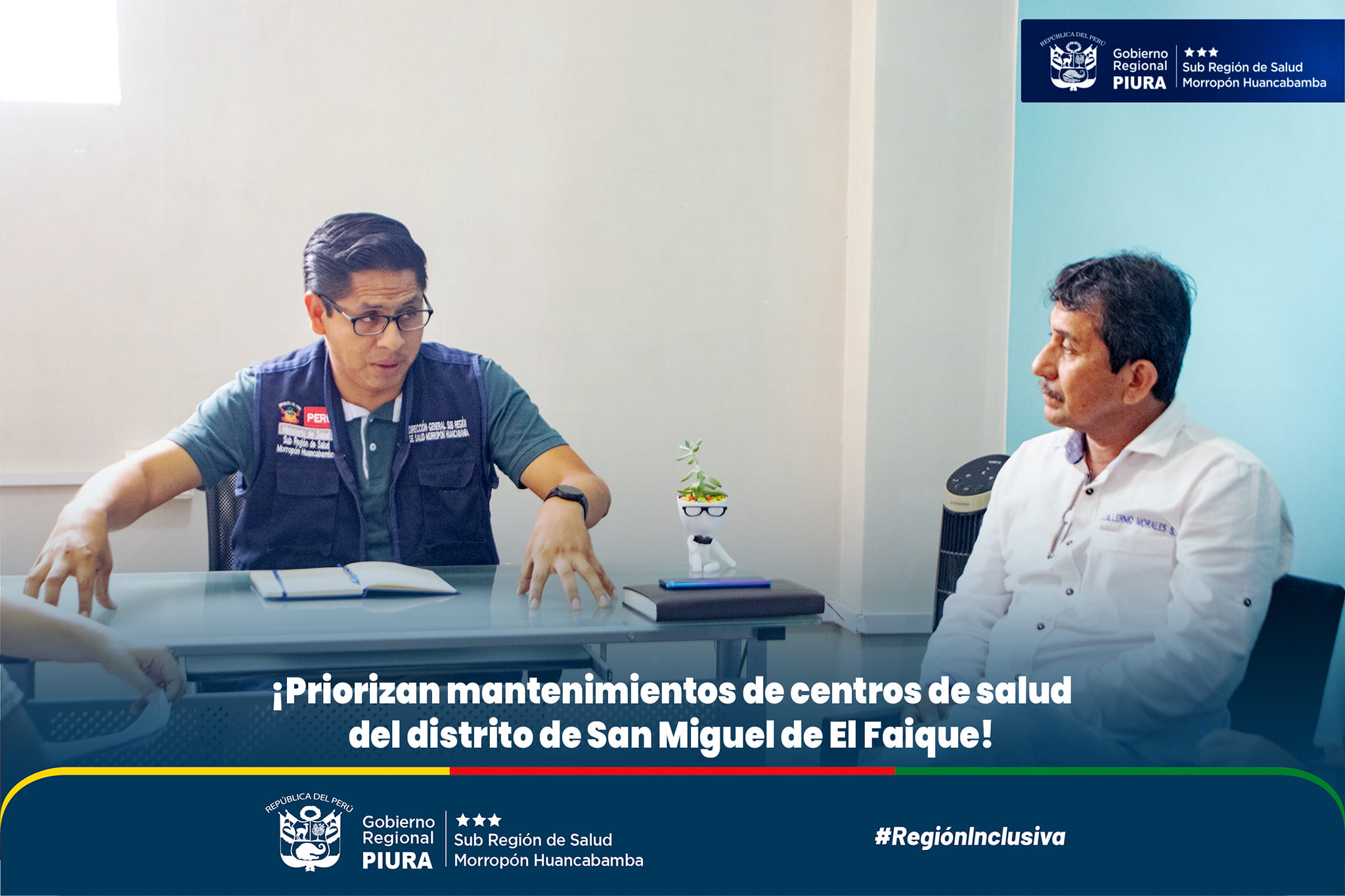 Priorizan mantenimientos de centro de salud del distrito de San Miguel de El Faique.