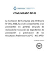 Vista preliminar de documento COMUNICADO CAS ORD. N°006-2023-PROCESO DE CONVOCATORIA CAS ORDINARIO N° 001-2023-RESULTADOS PRELIMINAR APTOS Y NO APTOS