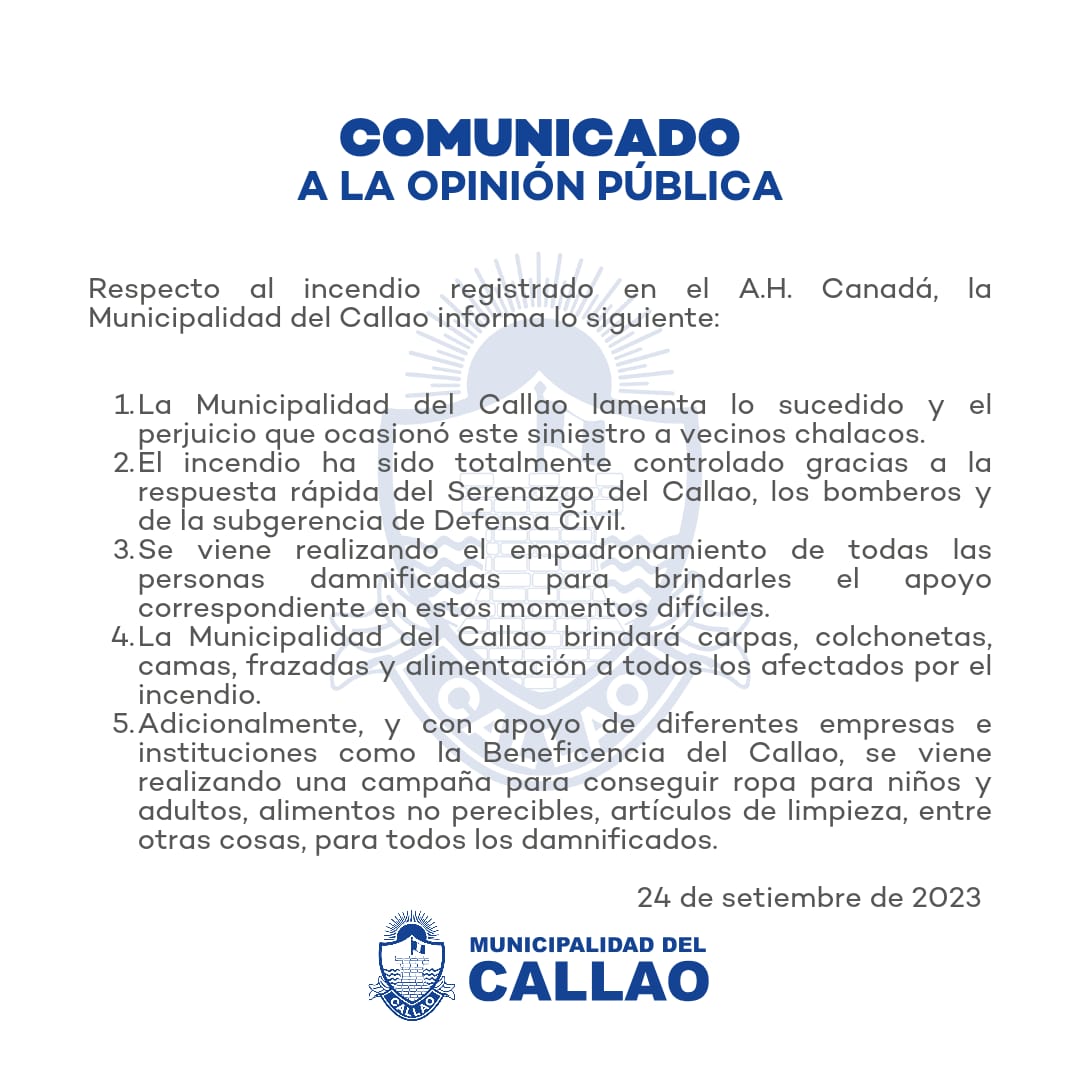 incendio comunicado