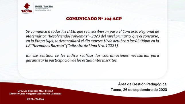 Archivo JPG de comunicado