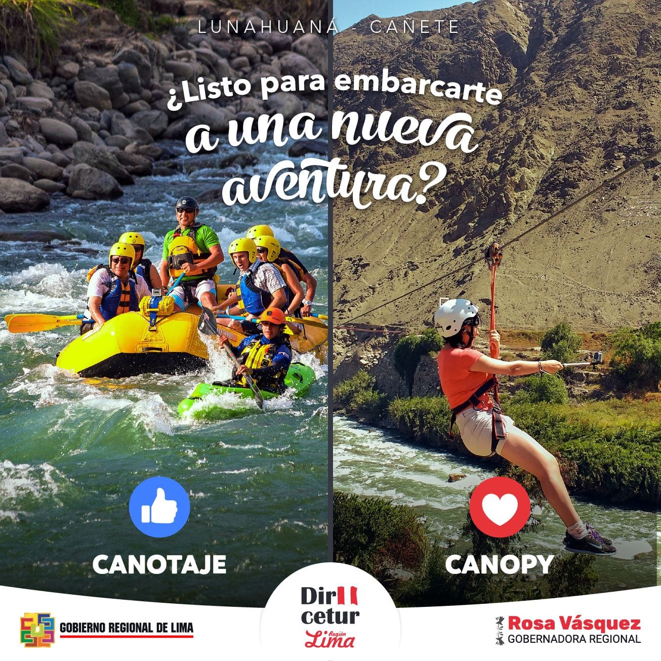 ¿Listo para embarcarte en una nueva aventura? 
🚣‍♂️ Descubre la belleza de Lunahuaná en Cañete, un destino lleno de naturaleza, emoción y diversión. 
¡Ven y vive experiencias inolvidables en este rincón del Perú! 🌄🌊 #Lunahuana
Fuente: Dircetur - Gobierno Regional de Lima