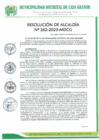 Vista preliminar de documento Resolución de Alcaldía 262-2023