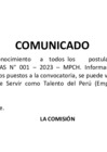 Vista preliminar de documento COMUNICADO SOBRE CODIGO DE PUESTO