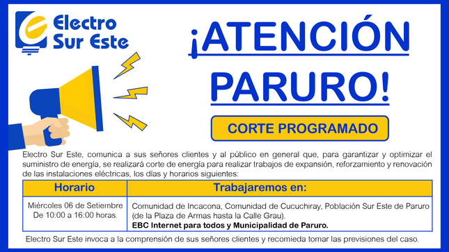 ¡ATENCIÓN ESPINAR! CORTE PROGRAMADO