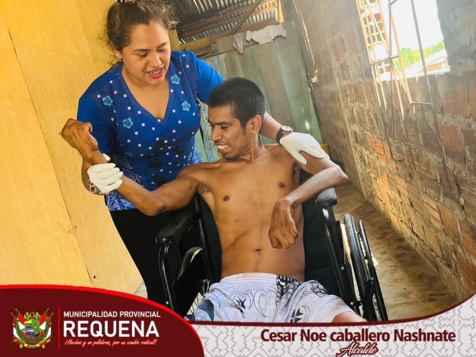 Terapias físicas a los hermanos que sufren de alguna discapacidad por parte de OMAPED