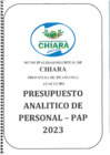 Vista preliminar de documento Presupuesto Analítico de Personal (PAP) 2023