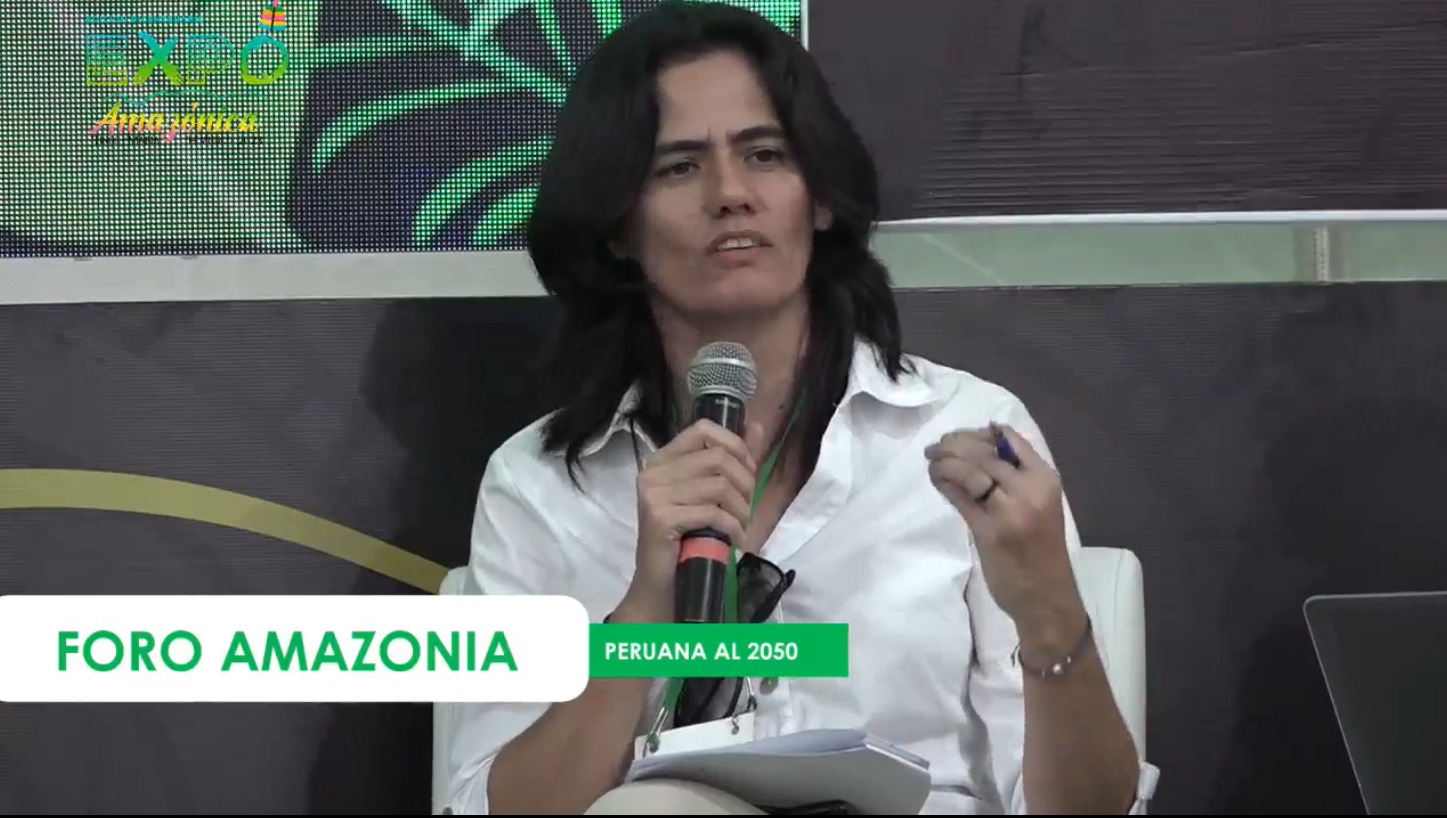 La Directora Nacional de Coordinación y Planemaiento Estratégico del Ceplan, Daisy Heidinger en ExpoAmazónica 2023