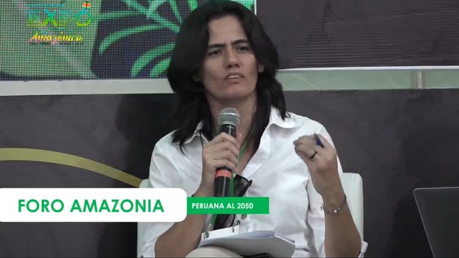 La Directora Nacional de Coordinación y Planemaiento Estratégico del Ceplan, Daisy Heidinger en ExpoAmazónica 2023