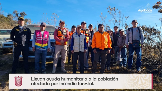 Llevan ayuda humanitaria a la población afectadas por incendio forestal