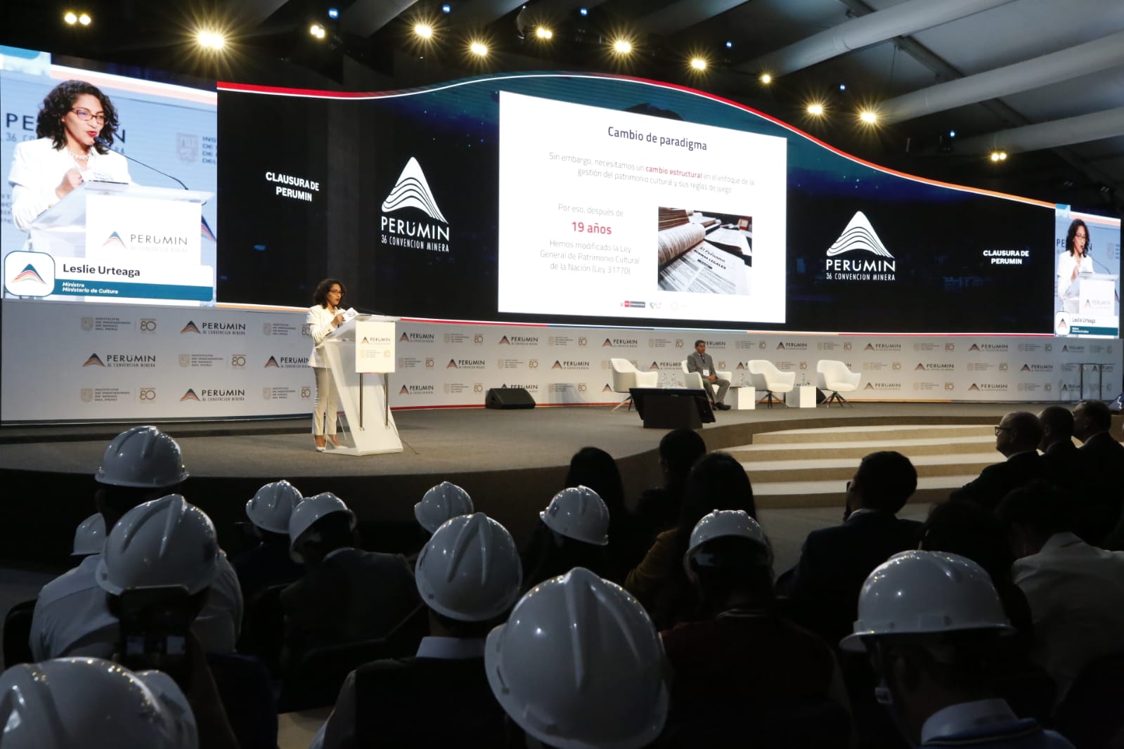 Perumin 36: Ministra Leslie Urteaga invitó a empresarios mineros a invertir en el sector cultural en el país