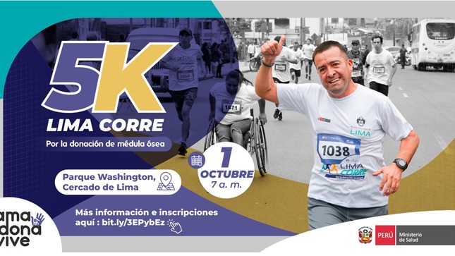 Este domingo se realizará la carrera “Lima corre 5K” por la donación de médula ósea 