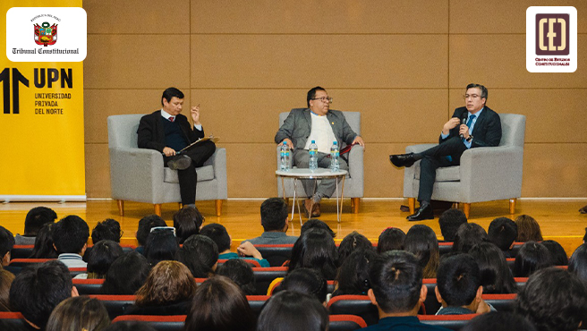 Participaron como expositores los docentes de derecho de la UPN, Víctor Andrés Villar Narro y Jorge Castañeda Maldonado, así como al director académico del CEC, Alex Ulloa Ibáñez.