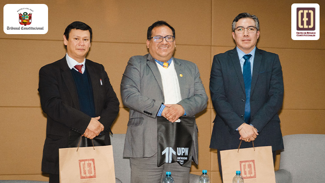 Los expositores fueron los docentes de derecho de la UPN, Víctor Andrés Villar Narro y Jorge Castañeda Maldonado, así como al director académico del CEC, Alex Ulloa Ibáñez.