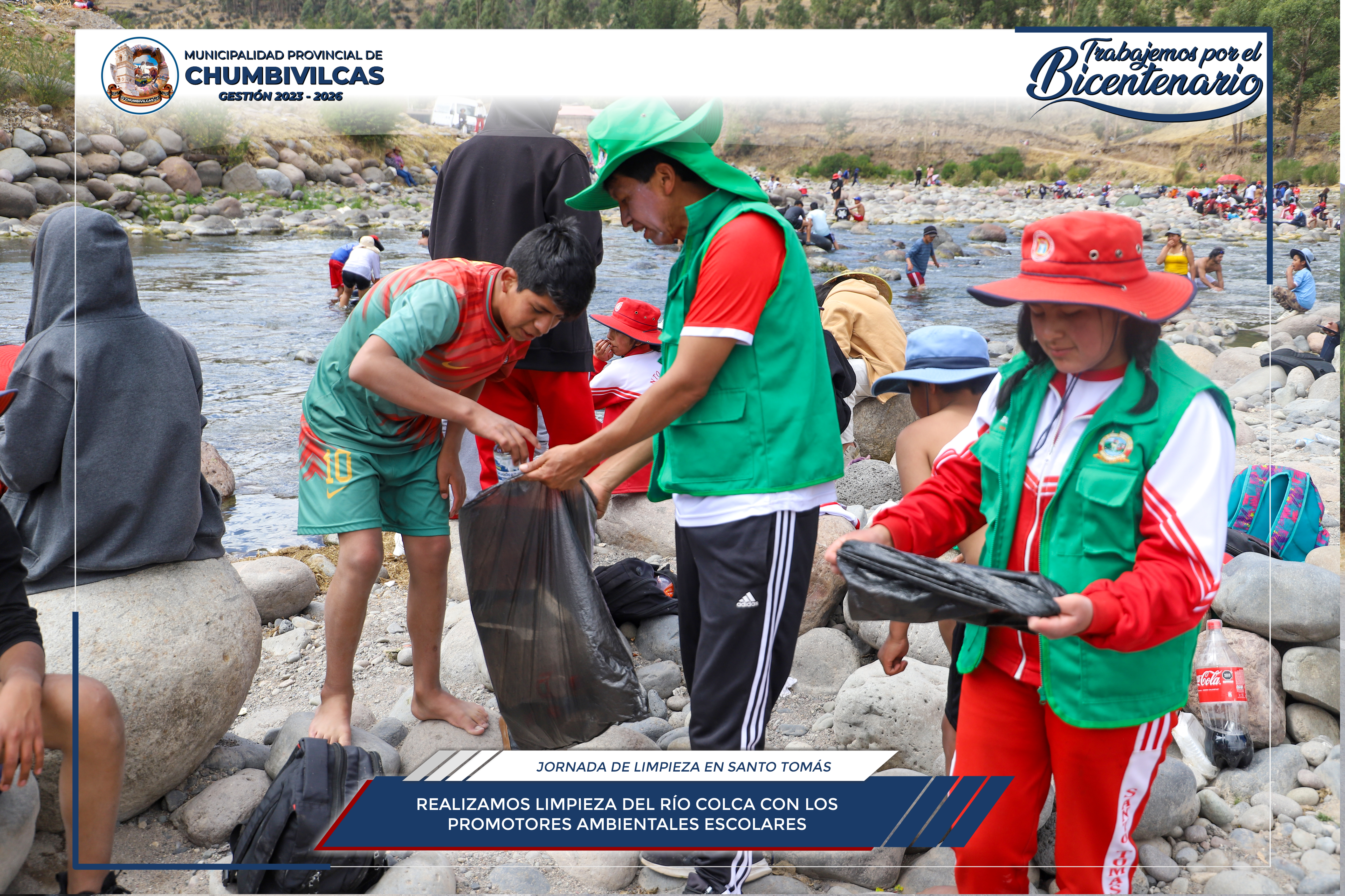Chumbivilcas: Se realiza limpieza del río Colca con Promotores Ambientales Escolares (PAE)