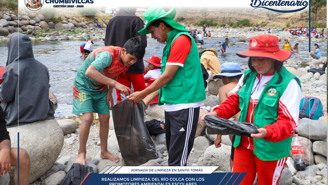 Chumbivilcas: Se realiza limpieza del río Colca con Promotores Ambientales Escolares (PAE)