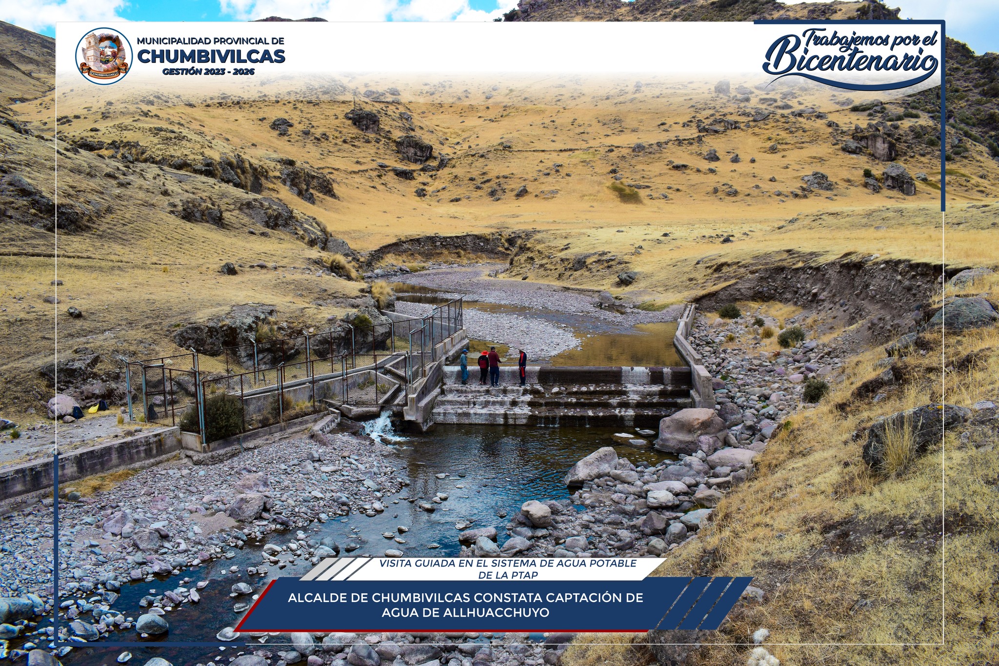 Alcalde de Chumbivilcas constata sistema de captación de agua de Allhuacchuyo del distrito de Santo Tomás