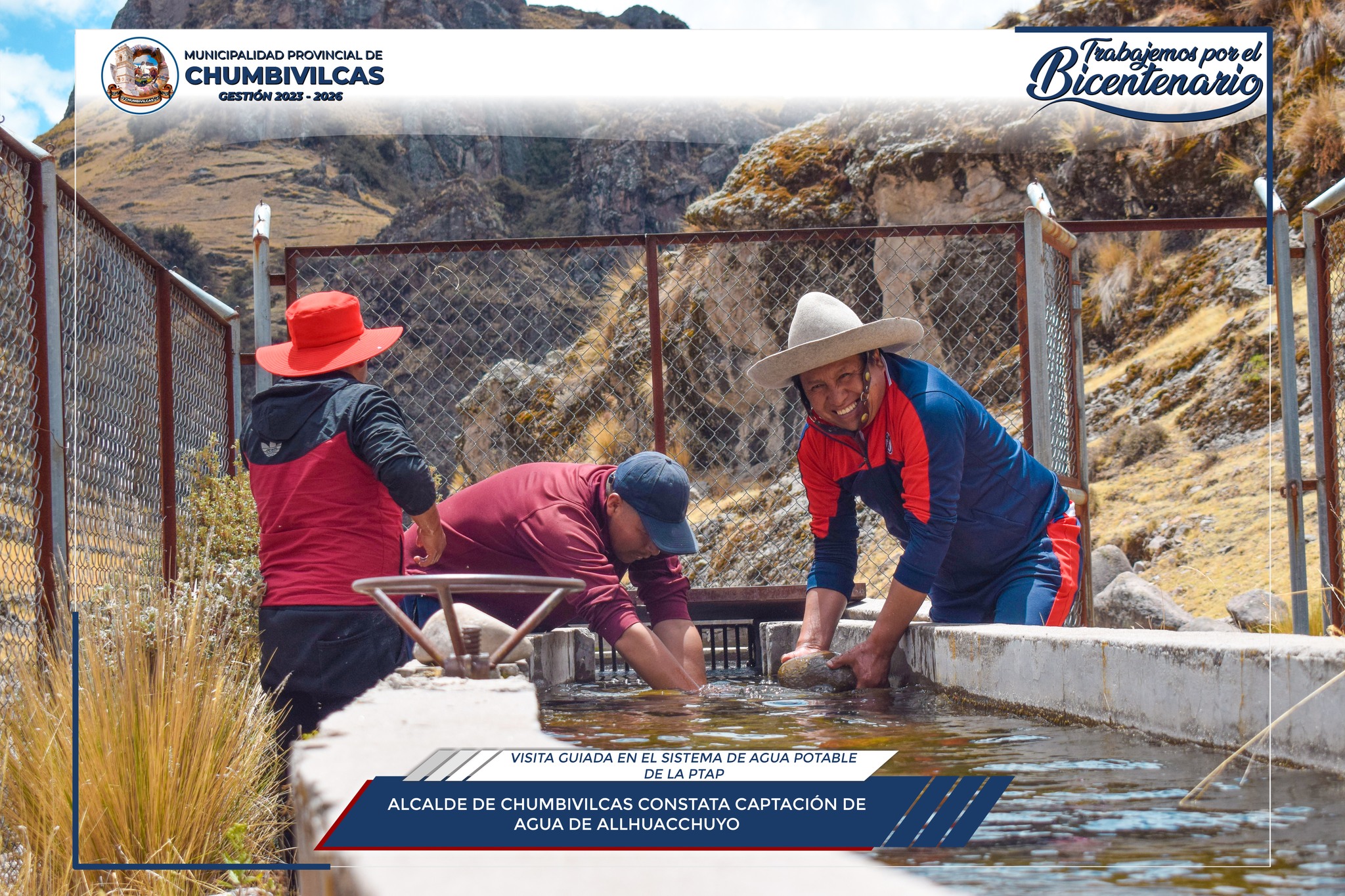 Alcalde de Chumbivilcas constata sistema de captación de agua de Allhuacchuyo del distrito de Santo Tomás