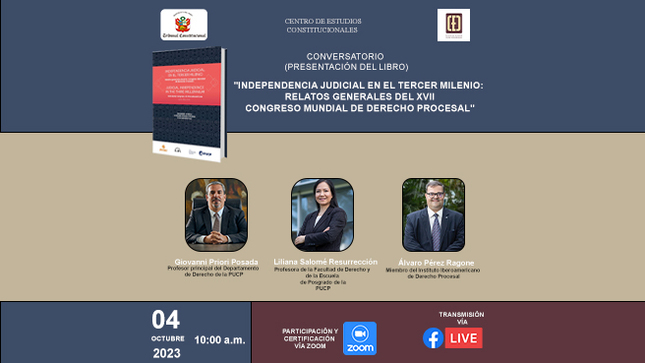 CEC del TC realiza conversatorio y presentación del libro sobre la independencia judicial en el tercer milenio