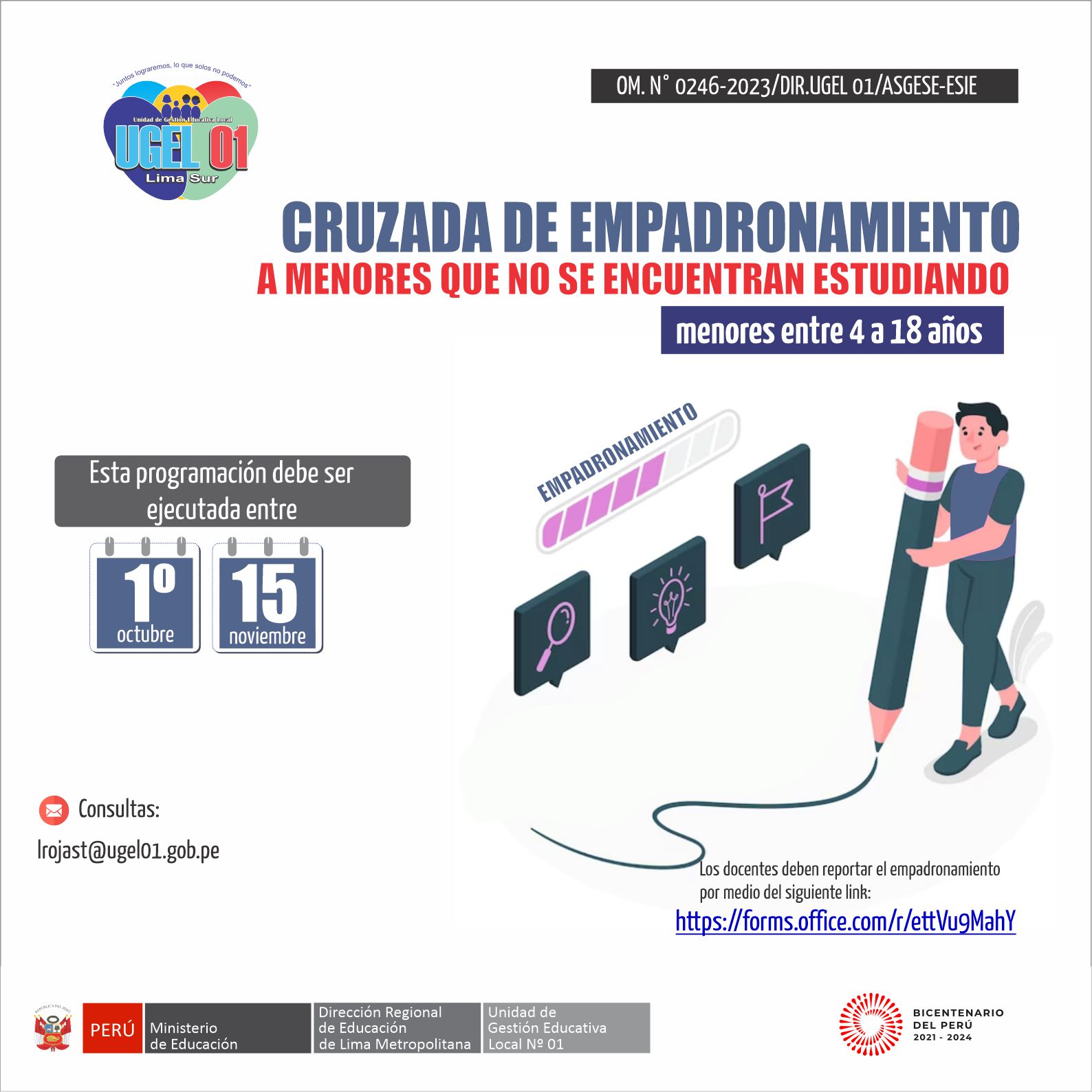 Cruzada de empadronamiento a menores que no se encuentran estudiando