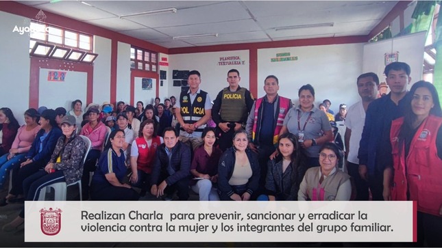 Realizan Charla para Prevenir Sanciones y Erradicar la Violencia contra la Mujer y los Integrantes del Grupo Familiar