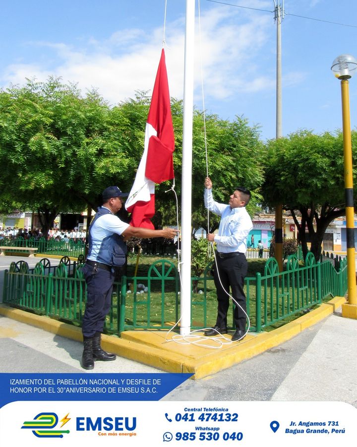 Izamiento y Desfile de Honor por los 30° Aniversario de EMSEU S.A.C.