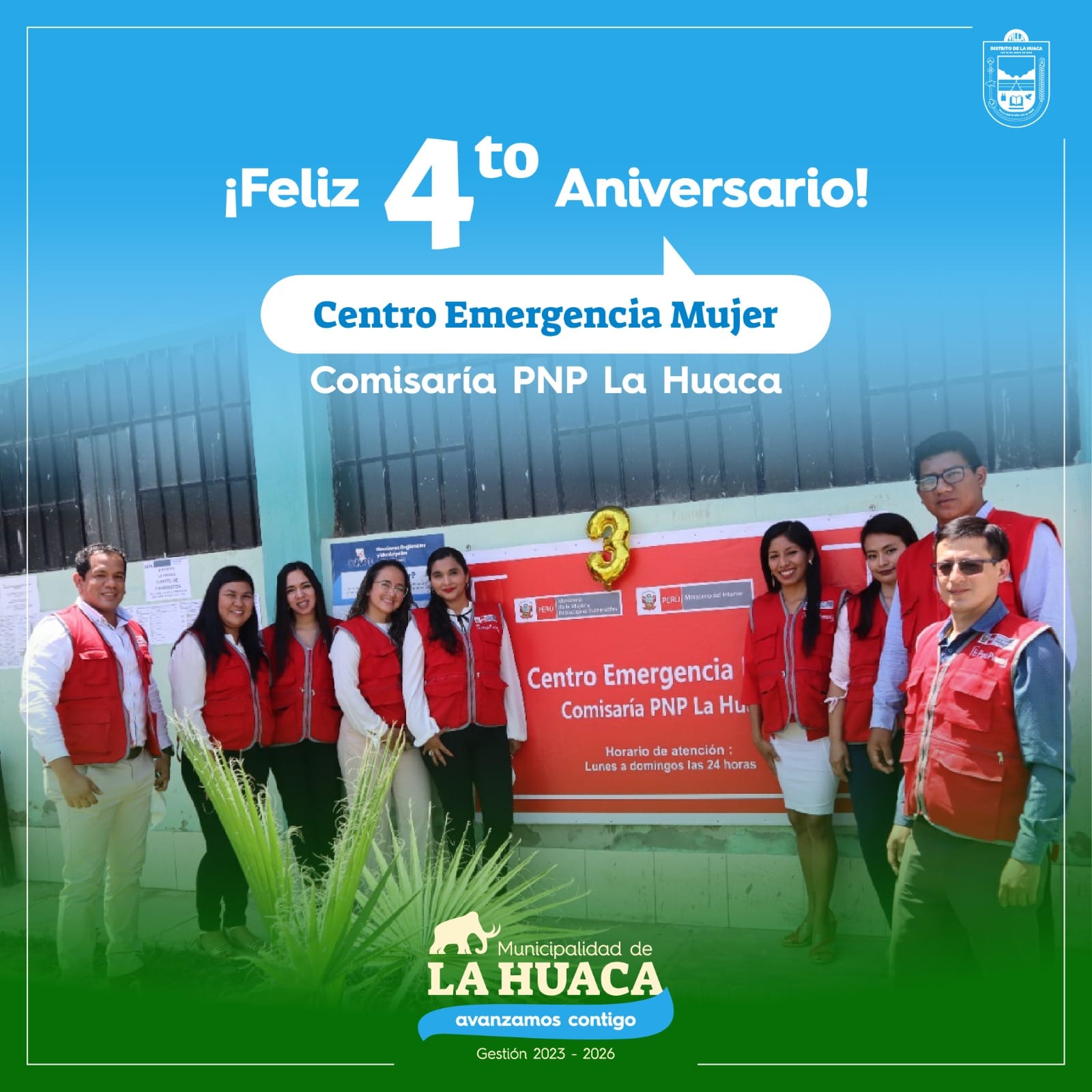 FELIZ 4to ANIVERSARIO CENTRO DE EMERGENCIA MUJER - LA HUACA